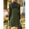 imageCUPSHE Casual Dresses for Women Square Neck Button Front Sleeveless Pockets A Line Mini Overall DressOlive Green