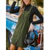 imageCUPSHE Casual Dresses for Women Square Neck Button Front Sleeveless Pockets A Line Mini Overall DressOlive Green