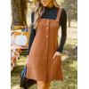 imageCUPSHE Casual Dresses for Women Square Neck Button Front Sleeveless Pockets A Line Mini Overall DressOrange