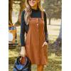 imageCUPSHE Casual Dresses for Women Square Neck Button Front Sleeveless Pockets A Line Mini Overall DressOrange