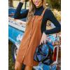 imageCUPSHE Casual Dresses for Women Square Neck Button Front Sleeveless Pockets A Line Mini Overall DressOrange