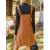 imageCUPSHE Casual Dresses for Women Square Neck Button Front Sleeveless Pockets A Line Mini Overall DressOrange