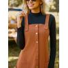 imageCUPSHE Casual Dresses for Women Square Neck Button Front Sleeveless Pockets A Line Mini Overall DressOrange