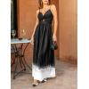 imageCUPSHE Women Casual Dress Beach Sleeveless V Neck Summer Cutout Spaghetti Straps Formal Maxi Sun DressesBblack