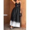 imageCUPSHE Women Casual Dress Beach Sleeveless V Neck Summer Cutout Spaghetti Straps Formal Maxi Sun DressesBblack