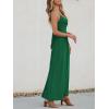 imageCUPSHE Women Casual Dress Beach Sleeveless V Neck Summer Cutout Spaghetti Straps Formal Maxi Sun DressesDark Green
