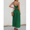 imageCUPSHE Women Casual Dress Beach Sleeveless V Neck Summer Cutout Spaghetti Straps Formal Maxi Sun DressesDark Green