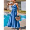 imageCUPSHE Women Casual Dress Beach Sleeveless V Neck Summer Cutout Spaghetti Straps Formal Maxi Sun DressesDenim Blue