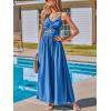 imageCUPSHE Women Casual Dress Beach Sleeveless V Neck Summer Cutout Spaghetti Straps Formal Maxi Sun DressesDenim Blue