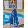 imageCUPSHE Women Casual Dress Beach Sleeveless V Neck Summer Cutout Spaghetti Straps Formal Maxi Sun DressesDenim Blue