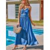 imageCUPSHE Women Casual Dress Beach Sleeveless V Neck Summer Cutout Spaghetti Straps Formal Maxi Sun DressesDenim Blue