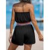 imageCUPSHE Women Swimsuit Coverup Strapless Tube Beach Cover Up Romper Smocked Swimwear CoverupsBlack
