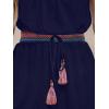 imageCUPSHE Women Swimsuit Coverup Strapless Tube Beach Cover Up Romper Smocked Swimwear CoverupsNavy Blue