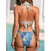 imageCUPSHE Womens Bikini Sets Two Piece Swimsuit Halter Drawstring Double Straps Self Tie Bathing Suits Cheeky BottomBlue Zebra Print