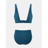 imageCUPSHE Womens Bikini Sets V Neck Wide Straps Stitched Trim Bathing Suit V Cut Waist BottomDark Teal