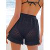 imageCUPSHE Womens Casual Shorts Drawstring Lace Swimsuit Cover Ups Beach Shorts with TasselGray