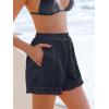 imageCUPSHE Womens Casual Shorts Drawstring Lace Swimsuit Cover Ups Beach Shorts with TasselGray