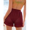 imageCUPSHE Womens Casual Shorts Drawstring Lace Swimsuit Cover Ups Beach Shorts with TasselRed