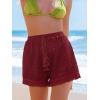 imageCUPSHE Womens Casual Shorts Drawstring Lace Swimsuit Cover Ups Beach Shorts with TasselRed