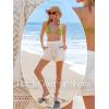 imageCUPSHE Womens Casual Shorts Drawstring Lace Swimsuit Cover Ups Beach Shorts with TasselWhite