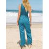 imageCUPSHE Womens Jumpsuits Sleeveless Floral One Shoulder Wide Leg Long Pants 2025 Trendy Travel Outfit PocketOcean Blue