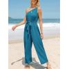 imageCUPSHE Womens Jumpsuits Sleeveless Floral One Shoulder Wide Leg Long Pants 2025 Trendy Travel Outfit PocketOcean Blue