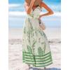 imageCUPSHE Womens Maxi Dress Floral Print Twisted V Neck Sleeveless Long Dress Summer Casual DressBeige Tropical
