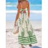 imageCUPSHE Womens Maxi Dress Floral Print Twisted V Neck Sleeveless Long Dress Summer Casual DressBeige Tropical