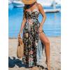 imageCUPSHE Womens Maxi Dress Floral Print Twisted V Neck Sleeveless Long Dress Summer Casual DressBlack Floral