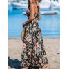 imageCUPSHE Womens Maxi Dress Floral Print Twisted V Neck Sleeveless Long Dress Summer Casual DressBlack Floral
