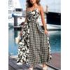 imageCUPSHE Womens Maxi Dress Floral Print Twisted V Neck Sleeveless Long Dress Summer Casual DressBlack Paisley