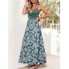 imageCUPSHE Womens Maxi Dress Floral Print Twisted V Neck Sleeveless Long Dress Summer Casual DressGreenblue