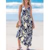 imageCUPSHE Womens Maxi Dress Floral Print Twisted V Neck Sleeveless Long Dress Summer Casual DressNavy Tropical