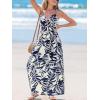 imageCUPSHE Womens Maxi Dress Floral Print Twisted V Neck Sleeveless Long Dress Summer Casual DressNavy Tropical