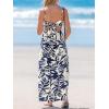 imageCUPSHE Womens Maxi Dress Floral Print Twisted V Neck Sleeveless Long Dress Summer Casual DressNavy Tropical