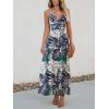 imageCUPSHE Womens Maxi Dress Floral Print Twisted V Neck Sleeveless Long Dress Summer Casual DressNavyblue