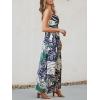 imageCUPSHE Womens Maxi Dress Floral Print Twisted V Neck Sleeveless Long Dress Summer Casual DressNavyblue