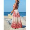 imageCUPSHE Womens Maxi Dress Floral Print Twisted V Neck Sleeveless Long Dress Summer Casual DressRedBeige