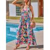 imageCUPSHE Womens Maxi Dress Floral Print Twisted V Neck Sleeveless Long Dress Summer Casual DressTeal Tropical