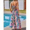 imageCUPSHE Womens Maxi Dress Floral Print Twisted V Neck Sleeveless Long Dress Summer Casual DressTeal Tropical