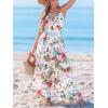 imageCUPSHE Womens Maxi Dress Floral Print Twisted V Neck Sleeveless Long Dress Summer Casual DressWhite Floral
