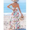 imageCUPSHE Womens Maxi Dress Floral Print Twisted V Neck Sleeveless Long Dress Summer Casual DressWhite Floral