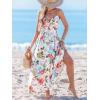 imageCUPSHE Womens Maxi Dress Floral Print Twisted V Neck Sleeveless Long Dress Summer Casual DressWhite Floral