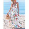 imageCUPSHE Womens Maxi Dress Floral Print Twisted V Neck Sleeveless Long Dress Summer Casual DressWhite Floral