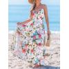 imageCUPSHE Womens Maxi Dress Floral Print Twisted V Neck Sleeveless Long Dress Summer Casual DressWhite Floral