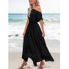 imageCUPSHE Womens Maxi Dresses Casual Summer Sundress Sleeveless Smocked One Shoulder Ruffled Long Beach Formal DressBlack