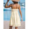 imageCUPSHE Womens Mini Dress Lace Boho Tassel VNeck Flare Ruffle Adjustable Straps Beach Summer Short DressBeigemini