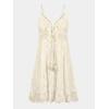 imageCUPSHE Womens Mini Dress Lace Boho Tassel VNeck Flare Ruffle Adjustable Straps Beach Summer Short DressBeigemini