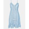 imageCUPSHE Womens Mini Dress Lace Boho Tassel VNeck Flare Ruffle Adjustable Straps Beach Summer Short DressBluemini