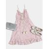 imageCUPSHE Womens Mini Dress Lace Boho Tassel VNeck Flare Ruffle Adjustable Straps Beach Summer Short DressPinkmini